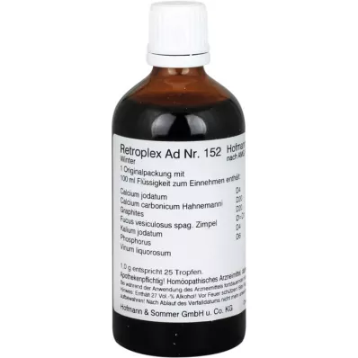 RETROPLEX AD No.152 Kış Damlaları, 100 ml RETROPLEX AD No.152 Kış Damlaları, 100 ml