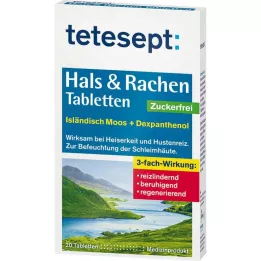 TETESEPT Boğaz & Boğaz tabletleri şekersiz, 20 adet
