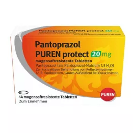 PANTOPRAZOL PUREN protect 20 mg mide-dayanıklı tabletler, 14 adet