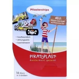 PIRATOPLAST Erkek Çocukları İçin Alçı Şeritleri 3 Boyut, 16 Adet