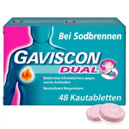 GAVISCON Çift 250mg/106.5mg/187.5mg çiğneme tabletleri, 48 adet