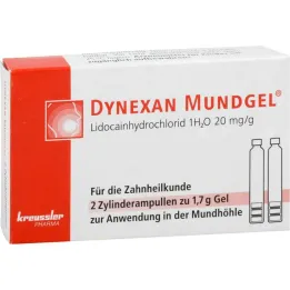 Dynexan ağız jeli silindir ampulleri, 2x1,7 g