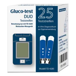 GLUCO TEST DUO Test şeritleri, 25 adet