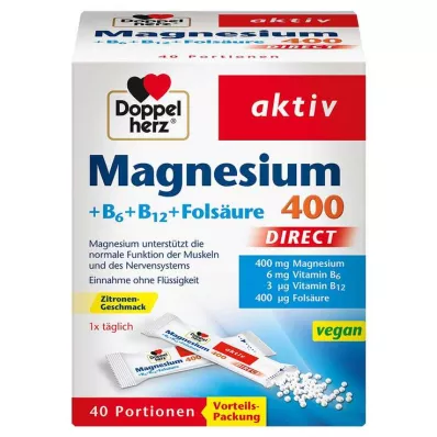 DOPPELHERZ Magnezyum+B Vitaminleri DIRECT Peletler, 40 adet DOPPELHERZ Magnezyum+B Vitaminleri DIRECT Peletler, 40 adet