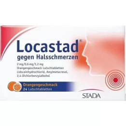 LOCASTAD boğaz ağrısı için Portakal pastilleri, 24 adet
