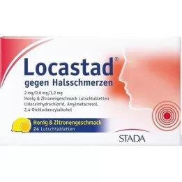 LOCASTAD boğaz ağrısı için bal-limon Lut.-T., 24 adet