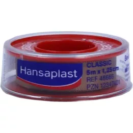 HANSAPLAST Fixierpfl.Classic 1,25 cmx5 m baskı, 1 adet