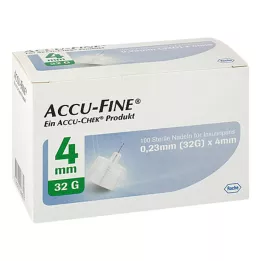 ACCU FINE 4 mm 32 G insülin kalemleri için steril iğneler, 100 adet