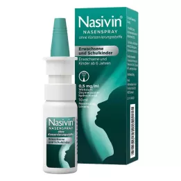 NASIVIN Yetişkinler ve okul çocukları için sarf malzemesi içermeyen burun spreyi, 10 ml