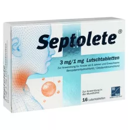 SEPTOLETE 3 mg/1 mg pastiller, 16 adet