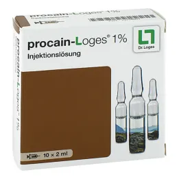 Procaine-Loges %1 enjeksiyon solüsyonu ampulleri, 10X2 ml