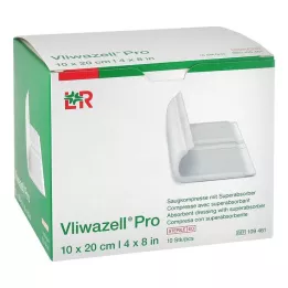 VLIWAZELL Pro süper emici kompres steril 10x20 cm, 10 adet