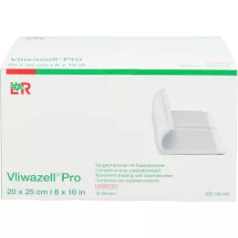 VLIWAZELL Pro süper emici kompres steril 20x25 cm, 10 adet