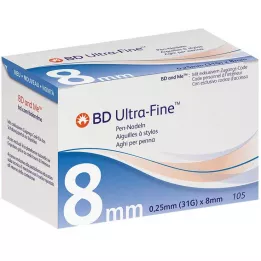 BD ULTRA-FINE Kalem iğneleri 8 mm 31 G 0,25 mm, 105 adet