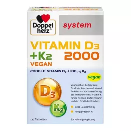 DOPPELHERZ Vitamin D3 2000+K2 sistem tabletleri, 120 adet