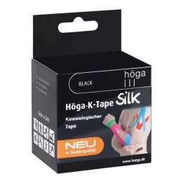 HÖGA-K-TAPE İpek 5 cmx5 m uzunlamasına siyah kinesiol. Bant, 1 adet