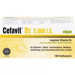 CEFAVIT D3 2.000 IU vegan sert kapsül, 100 adet