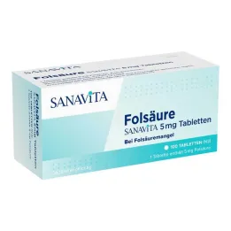 Folik asit Sanavita 5 mg tablet, 100 adet