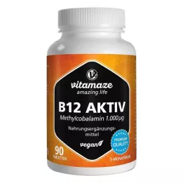 B12 AKTIV 1.000 µg vegan tabletler, 90 adet