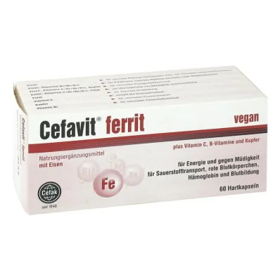 Cefavit ferrit sert kapsüller, 60 adet Cefavit ferrit sert kapsüller, 60 adet