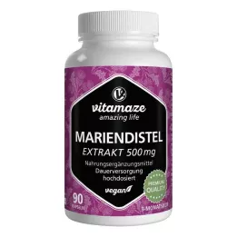 MARIENDISTEL 500 mg ekstrakt yüksek doz vegan kapsüller, 90 adet