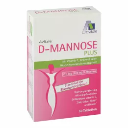 D-MANNOSE PLUS 2000 mg vitamin ve mineral içeren tabletler, 60 adet