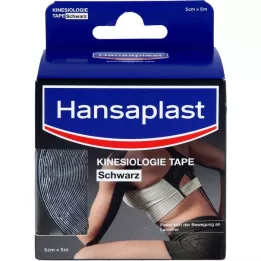 HANSAPLAST Spor Kinesiyoloji Bandı 5 cmx5 m siyah, 1 adet