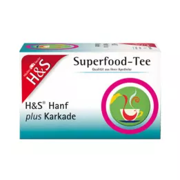 H&amp;S Hemp plus Karkade filtre torbaları, 20X1,3 g