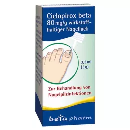 CICLOPIROX beta 80 mg/g aktif içerikli oje, 3,3 ml