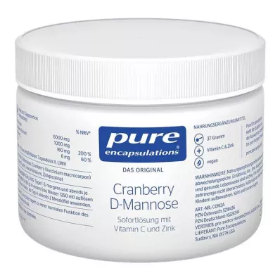 PURE ENCAPSULATIONS Cranberry D-Mannoz Tozu, 37 gr PURE ENCAPSULATIONS Cranberry D-Mannoz Tozu, 37 gr