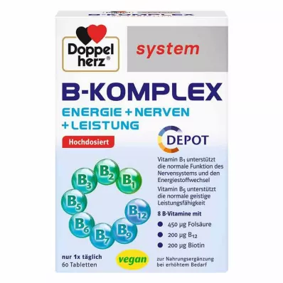 DOPPELHERZ B-kompleks sistem tabletleri, 60 adet DOPPELHERZ B-kompleks sistem tabletleri, 60 adet