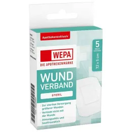 Wepa yara örtüsü 7,2x5 cm steril, 5 adet