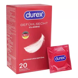 DUREX Gefühlsecht klasik prezervatifler, 20 adet