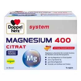 DOPPELHERZ Magnezyum 400 Sitrat sistemi Granüller, 60 adet
