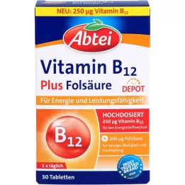 ABTEI B12 Vitamini Artı Folik Asit Depo Tabletleri, 30 adet