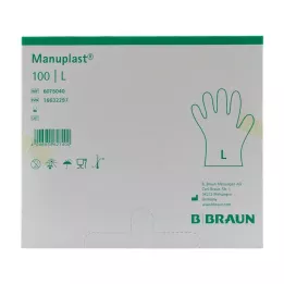 MANUPLAST Tek Kullanımlık Eldivenler PE Beden L, 100 adet