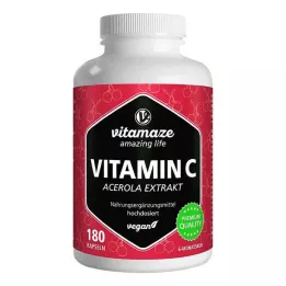 VITAMIN C 160 mg Acerola özütü saf vegan kapsüller, 180 adet