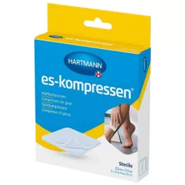 ES-KOMPRESSEN steril 7,5x7,5 cm 8 katlı 17 iplik, 5X2 adet