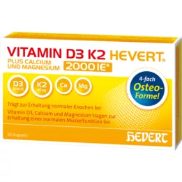 VITAMIN D3 K2 Hevert artı Ca Mg 2.000 IU/2 kapsül, 60 adet