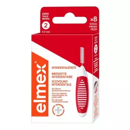 ELMEX Diş arası fırçaları ISO 2 numara 0,5 mm kırmızı, 8 adet