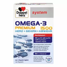 DOPPELHERZ Omega-3 Premium 1500 sistem kapsülleri, 120 adet