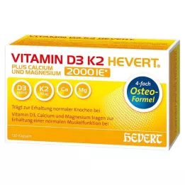 VITAMIN D3 K2 Hevert plus Ca Mg 2000 IE/2 kapsül, 120 adet