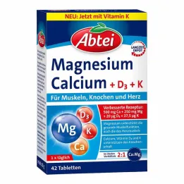 Abbey Magnezyum Kalsiyum + D + K tabletleri, 42 adet