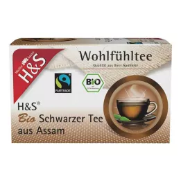 H&amp;S Assamdan Organik Siyah Çay Filtre Torbaları, 20X1,80 g