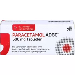 PARACETAMOL ADGC 500 mg tabletler, 20 adet