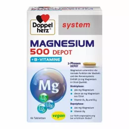 DOPPELHERZ Magnezyum 500 Depo sistem tabletleri, 60 adet