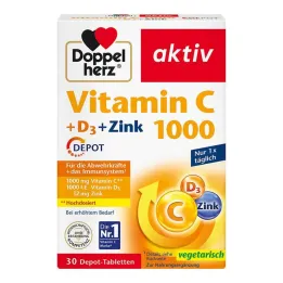 Doppelherz C Vitamini 1000 + D3 + Çinko Deposu tabletleri, 30 adet