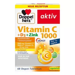 DOPPELHERZ C Vitamini 1000+D3+Çinko Deposu tabletleri, 60 adet