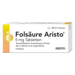 Folik asit Aristo 5 mg tablet, 50 adet
