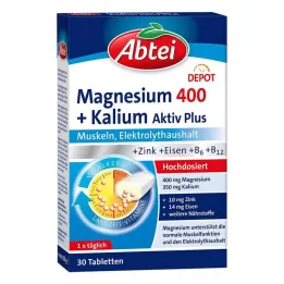 Abbey Magnesium 400 + Potasyum Tabletler, 30 adet